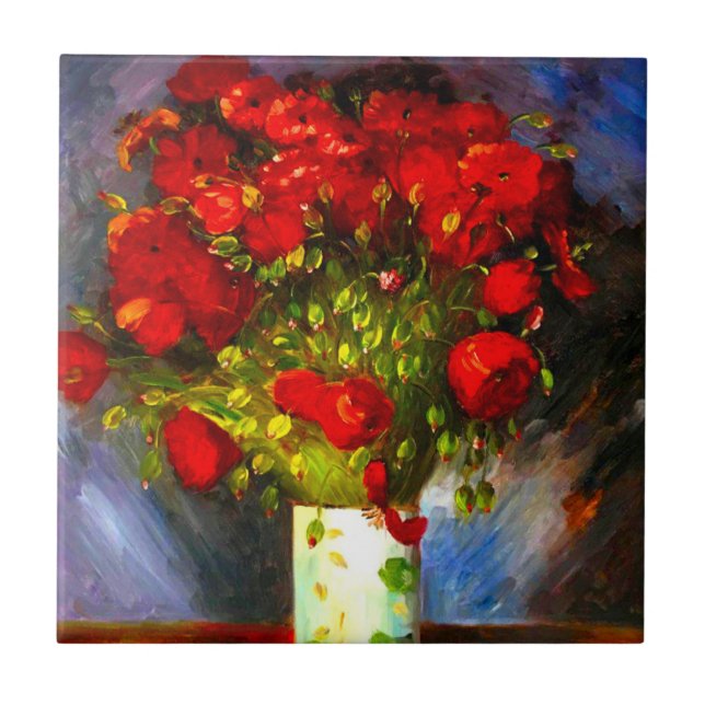 Carreau Van Gogh Red Poppies (Devant)
