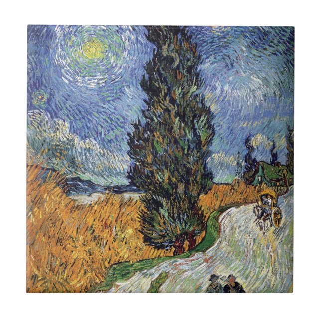 Carreau Van Gogh - Route Avec Cyprès (Devant)