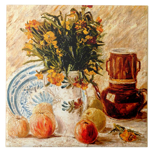 Carreau Van Gogh - Toujours une vie avec un café et des fl (Devant)