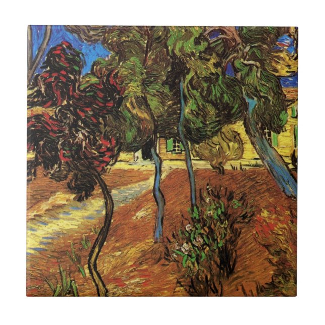 Carreau Van Gogh Trees in the Garden, Hôpital Saint Paul (Devant)