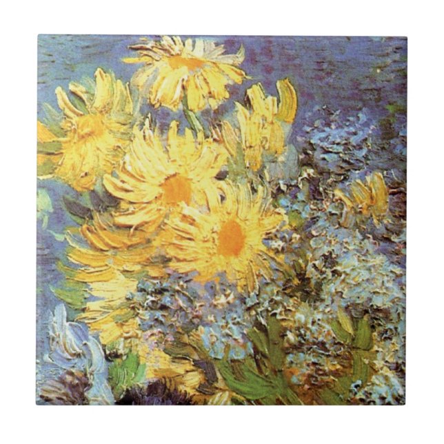 Carreau Van Gogh - Vase Avec Lilacs, Marguerites Et Anémon (Devant)