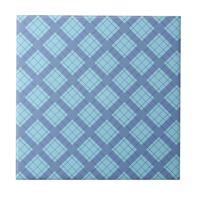 Carreau Variation bleue Plaid (Devant)