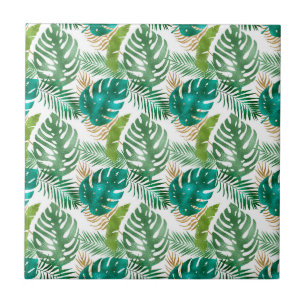 Carreau Variété de feuilles vertes Couleurs métalliques Vi