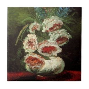 Carreau Vase avec pivoines par Vincent van Gogh