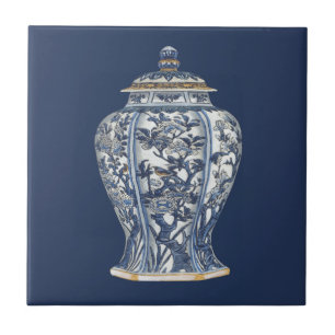 Carreau Vase bleu et blanc à porcelaine par le studio de