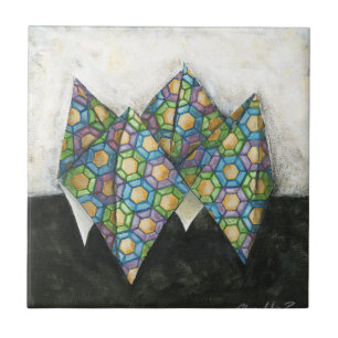 Carreau Vendeur Origami Fortune sur papier géométrique