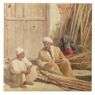 Carreau Vendeurs de canne à sucre, Egypte, 1892 (huile su