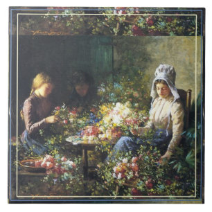 Carreau Vendeurs de fleurs vintage Abbott Fuller Graves