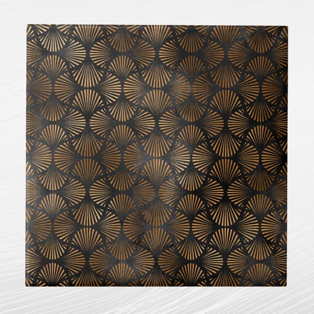 Carreau Ventilateur de cuivre noir Art Déco Graphisme (Créateur téléchargé)