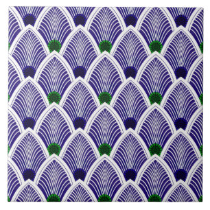 Carreau Ventilateur Sunburst Art Déco en Cool Été violet