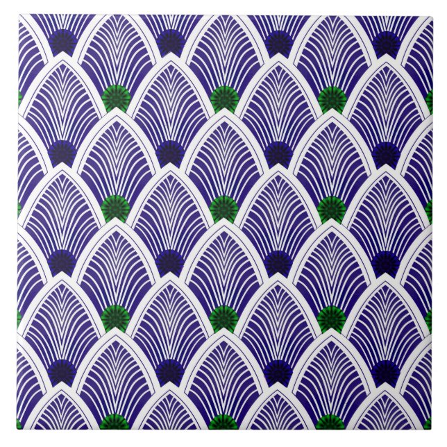 Carreau Ventilateur Sunburst Art Déco en Cool Été violet (Devant)