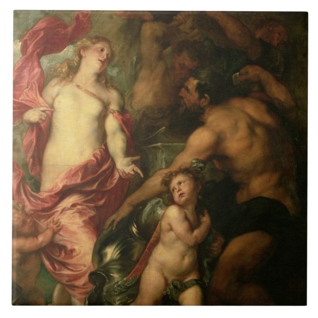 Carreau Vénus demandant Vulcan l'armure d'Aeneas (huile (Devant)
