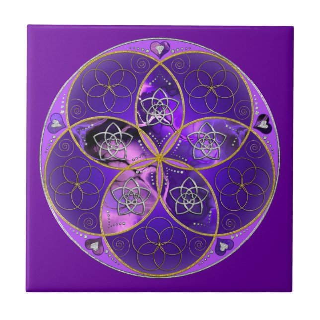 Carreau Vénus Fleur de l'amour finART rose violet (Devant)