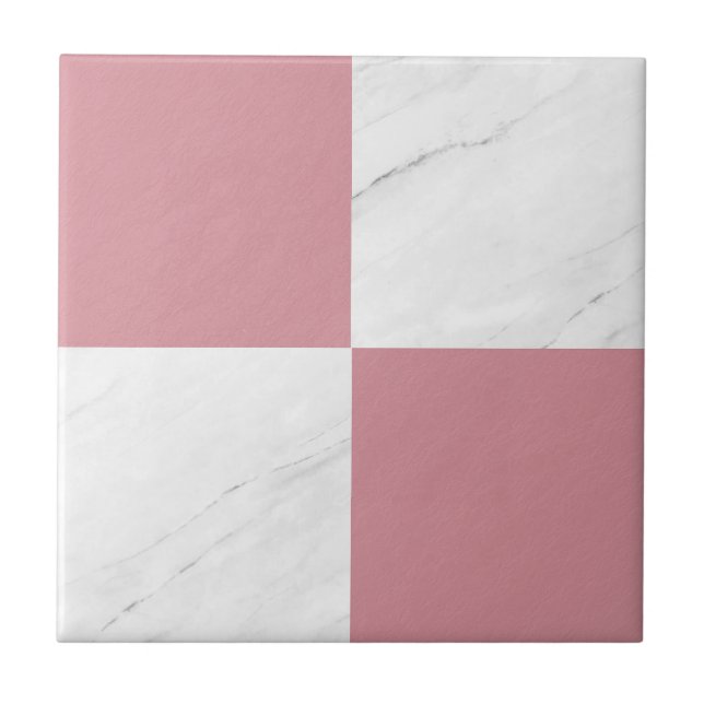 Carreau Vérificateur géométrique Rose moderne en marbre gr (Devant)