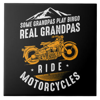 Carreau Véritable Grandpas Ride Motos Cadeau Pour Les Vélo