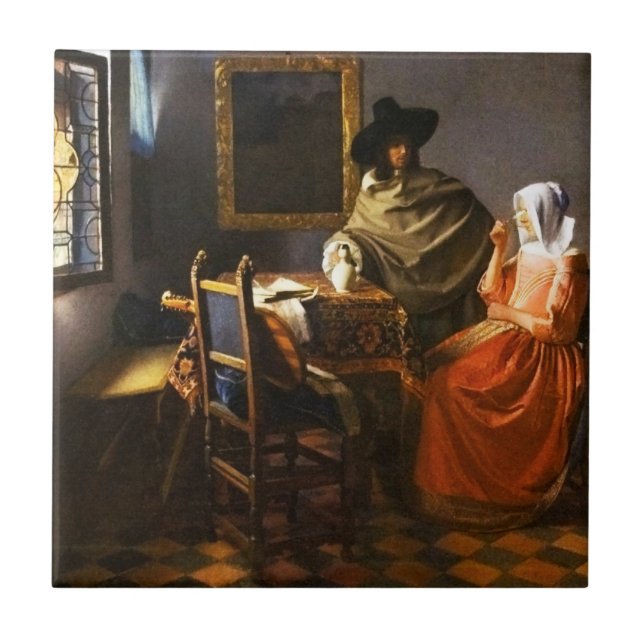 Carreau Vermeer Le Verre De Carrelage De Vin (Devant)
