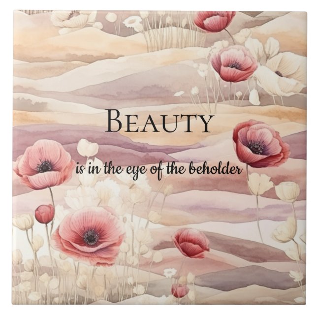 Carreau Vernis Crème Rouge Florale Mariage (Devant)