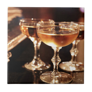 Carreau verre à champagne toast doré