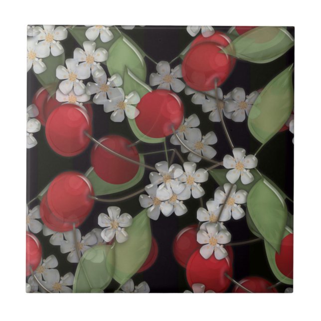 Carreau Verre, cerise, rouge, 3D (Devant)