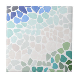 Carreau Verre de mer coloré