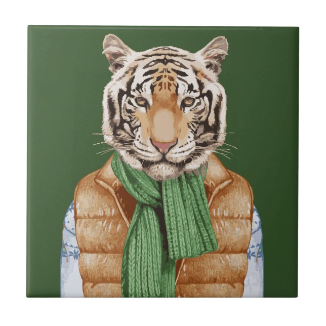 Carreau Vers le bas tigre de gilet (Devant)