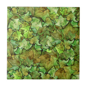 Carreau Vert anglais Ivy Nature Motif d'aquarelle