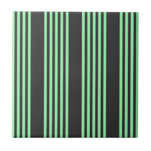 Carreau Vert et charbon de bois cinq bandes motif