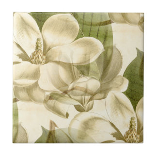 Carreau vert floral de magnolia