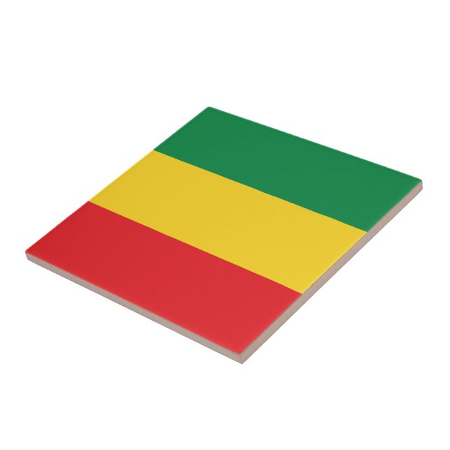 Carreau Vert, or (jaune) et drapeau de couleurs rouges (Côté)