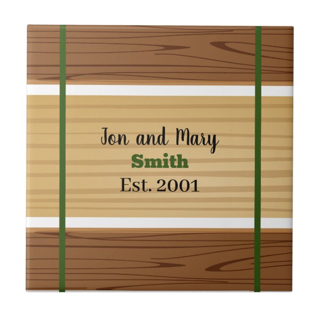 Carreau Vert rayé et aspect bois  (Devant)