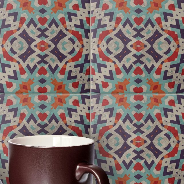 Carreau Vibrant en mosaïque en relief géométrique (Créateur téléchargé)