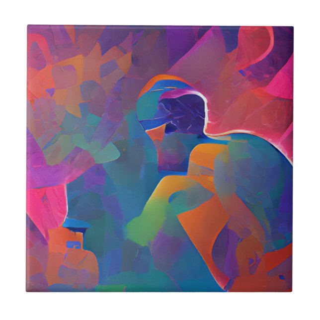 Carreau Vibrant multicolore belle fuchsia jaune violet (Devant)