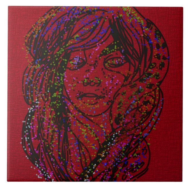 Carreau Victorian Era Dreamer Girl Ceramic Tile (Devant)