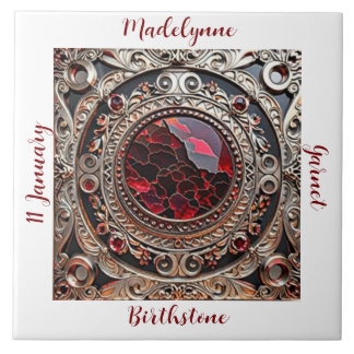 Carreau Victorian Garnet January Birthstone