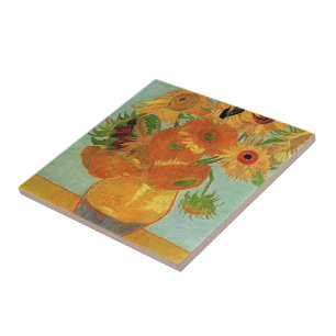 Carreau vie morte - vase avec douze tournesols, van Gogh