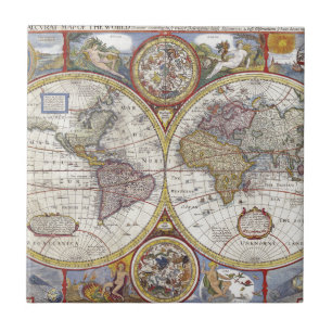 Carreau Vieille carte du monde