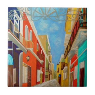 Carreau Vieille peinture de beaux-arts de San Juan