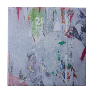 Carreau Vieilles affiches hiver look blanc vert gris rouge