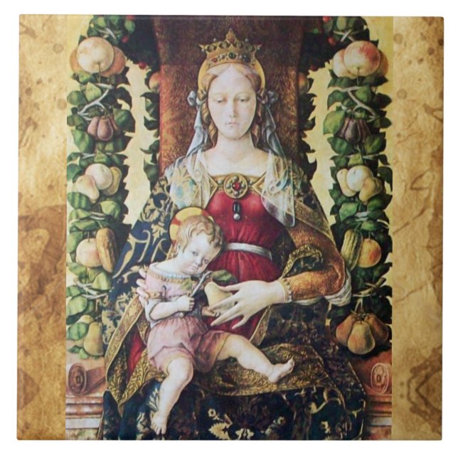Carreau VIERGE AVEC ENFANT par Carlo Crivelli Parchment (Devant)