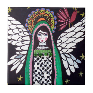 Carreau Vierge d'ange d'art de Guadalupe par Heather