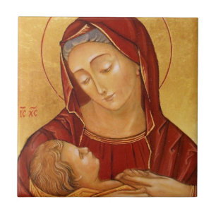 Carreau vierge et enfant