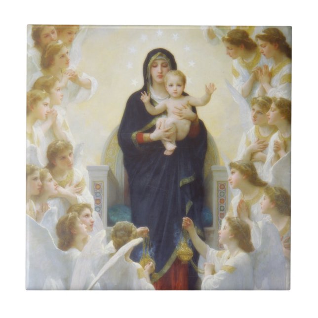 Carreau Vierge Marie et Jésus aux anges (Devant)