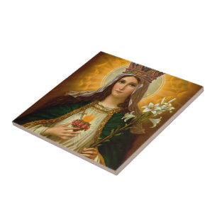 Carreau Vierge Marie Immaculée Coeur Reine du Ciel