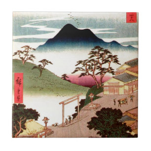Carreau Village japonais avec la montagne