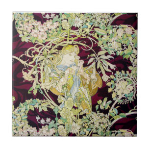 Carreau Vin d'or victorien vert mer