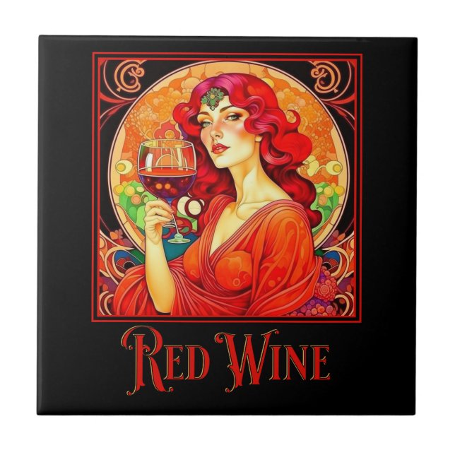 Carreau Vin rouge Art nouveau (Devant)