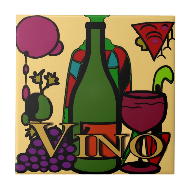 Carreau Vin, Vino Carré Abstrait (Devant)