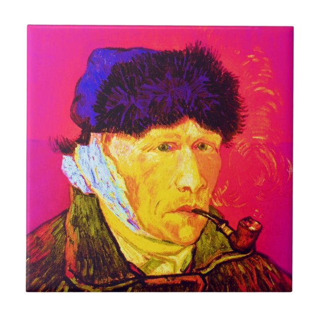Carreau Vincent Van Gogh - Autoportrait Bandage Pop Art (Devant)