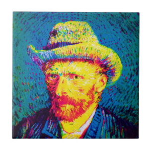 Carreau Vincent Van Gogh - Autoportrait Pop Art Avec Casqu