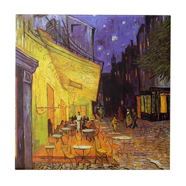 Carreau Vincent Van Gogh Café Terrasse Au Night Fine Art (Devant)
